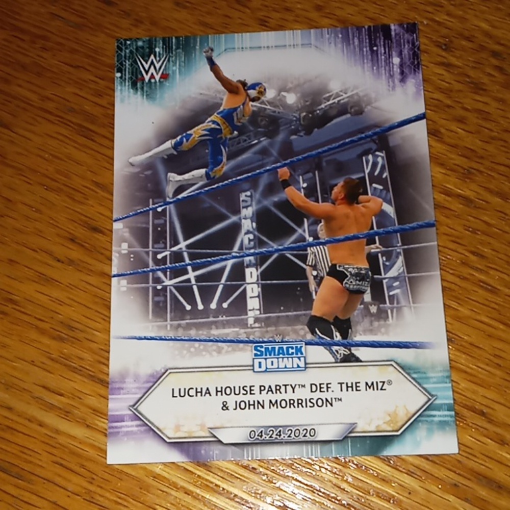 2021 Topps WWE Lucha def. The Miz & John Morrison # 62 card